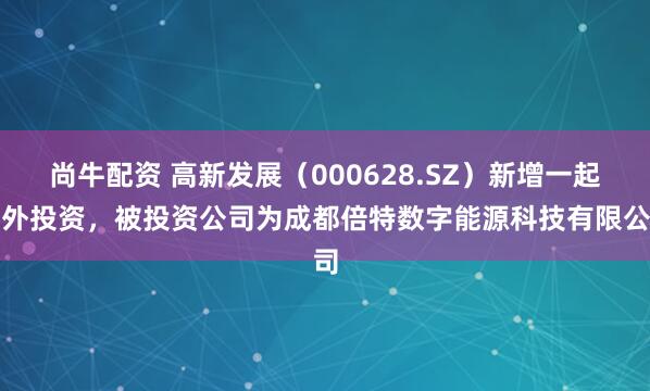 尚牛配资 高新发展（000628.SZ）新增一起对外投资，被投资公司为成都倍特数字能源科技有限公司