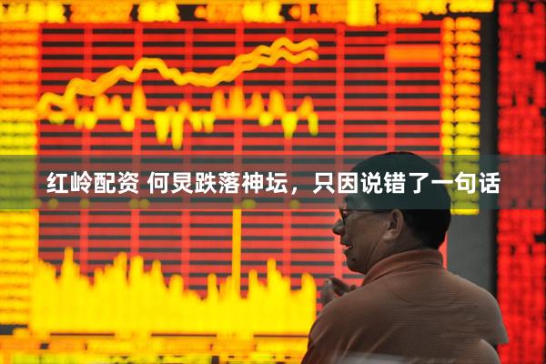 红岭配资 何炅跌落神坛，只因说错了一句话